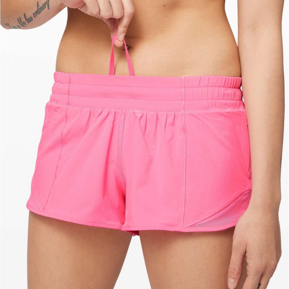 Women’s prism pink lululemon hotty hot shorts, 2.5 inch inseam, size 2, like new